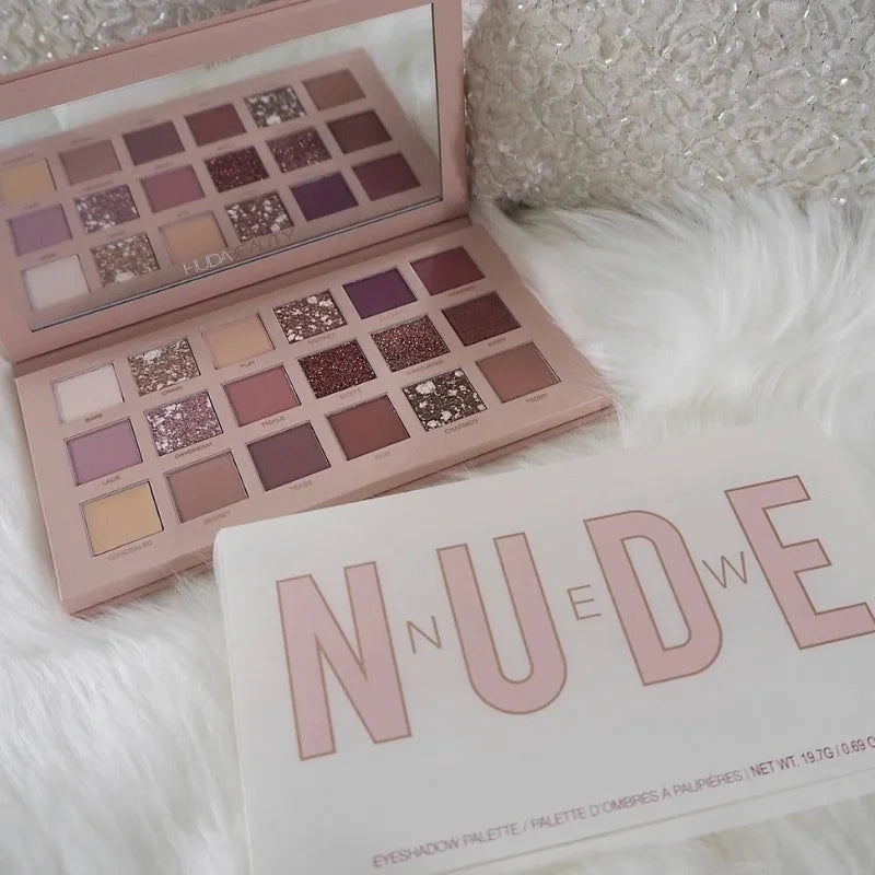 18 Colors Nude Eyeshadow Palette | Matte & Shimmer Pigmented Shades, Long-Lasting