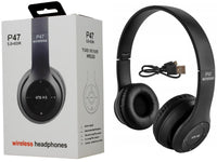P47 Wireless Headphones | Bluetooth Foldable Headset | Stereo Sound | FM Radio & TF Card Support | Built-in Microphone