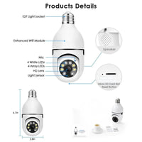 Speed-X Bulb Camera 1080P WiFi 360° Panoramic Security Camera  | Night Vision & Two-Way Audio