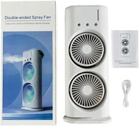Mini Double Head Mist Fan with LED Light & Humidifier | Portable USB Air Cooler for Home Office Travel
