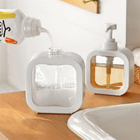 Portable Refillable Soap Dispenser Bottle | 300ml 500ml Clear Pump Bottle for Kitchen Bathroom Shower Lotion Shampoo