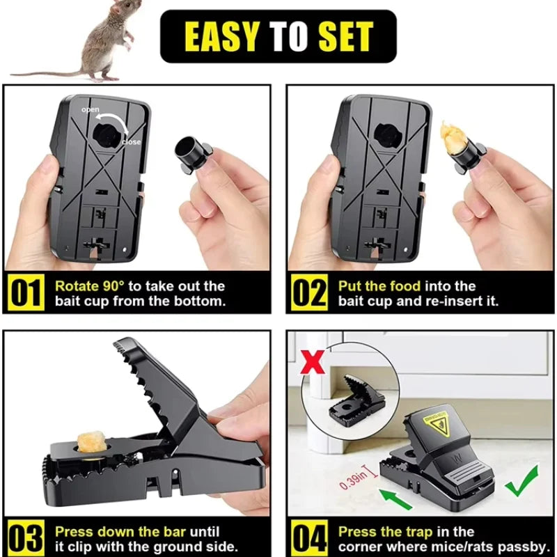 Heavy Duty Plastic Mouse Trap | Reusable Mouse Catcher | Best Quality Rodent Trap