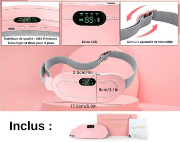 Digital Period Heating Pad & Vibrating Belt | 3 Heat Levels, 4 Massage Modes | Fast Relief for Menstrual Cramps