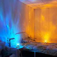 Water Ripple Lamp | 16-Color Rotating LED Night Light with Remote
