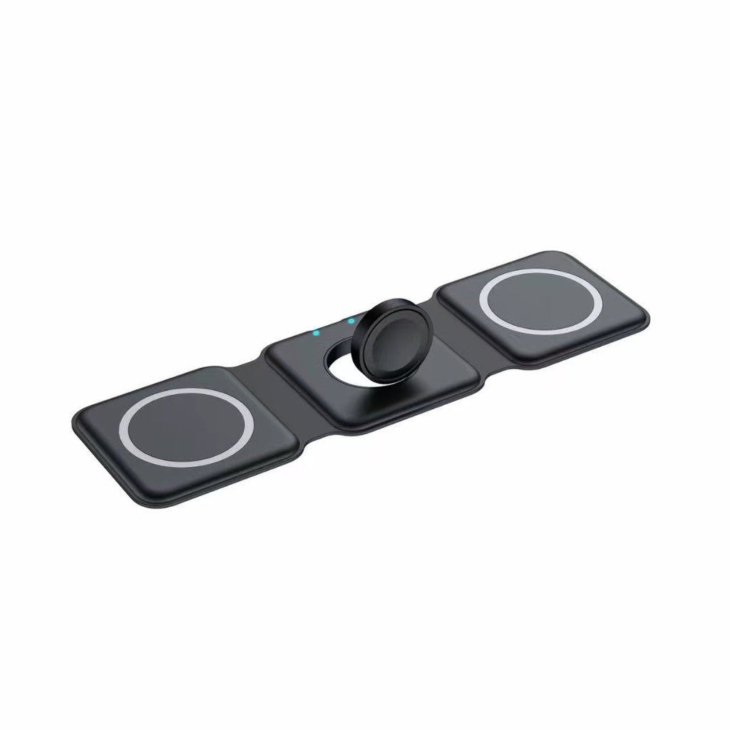 3-in-1 Foldable Magnetic Wireless Charger 15W Charging Station for iPhone Apple Watch and AirPods