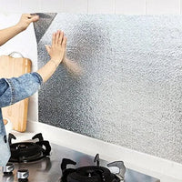 Silver Foil | Marble Sheet Sticker 40x200cm | Waterproof Self-Adhesive PVC Wallpaper for Furniture Walls