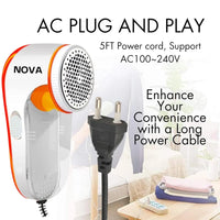 Nova Electric Lint Remover NLR-208 | High Quality Fabric Shaver for Wool & Clothes | Rotary Sharp Blades