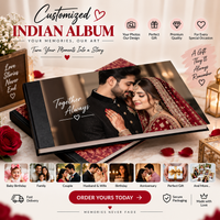 Customized Indian Album ❤️ | Personalized Photo Album for Couples, Family, Baby Birthday, Husband & Wife | Perfect Gift