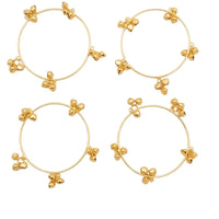 Brass Gold Kashmiri Ghunghroo Bangles Set of 4 Pcs | Traditional Oxidized Indian Festival & Mehndi Jewelry