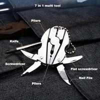 Stainless Steel Outdoor Portable Multitool Plier Knife | Mini Keychain Multi Tool with Screwdriver & Pouch | Camping, Hiking & Everyday Use