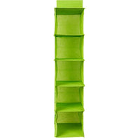 5 Shelf Clothes Hanging Organizer | Foldable Wardrobe Section Storage | Durable Fabric & Plastic