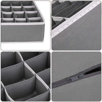 Storage Organizer with Lid | Foldable Drawer Divider | 24 Cells | Non-Woven Fabric | Random Colors