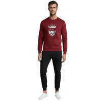 KING Printed Maroon Tracksuit Sweatshirt & Trouser | Warm & Comfortable Winter Wear | Medium