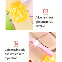 Green Frosted Glass Water Bottle  |  Leak-Proof Insulated Bottle with Hello Master Decal Logo | 400ml