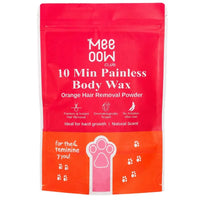 Meow Club 10-Min Painless Body Wax Powder with Spoon | Orange Hair Removal Wax for Smooth Skin